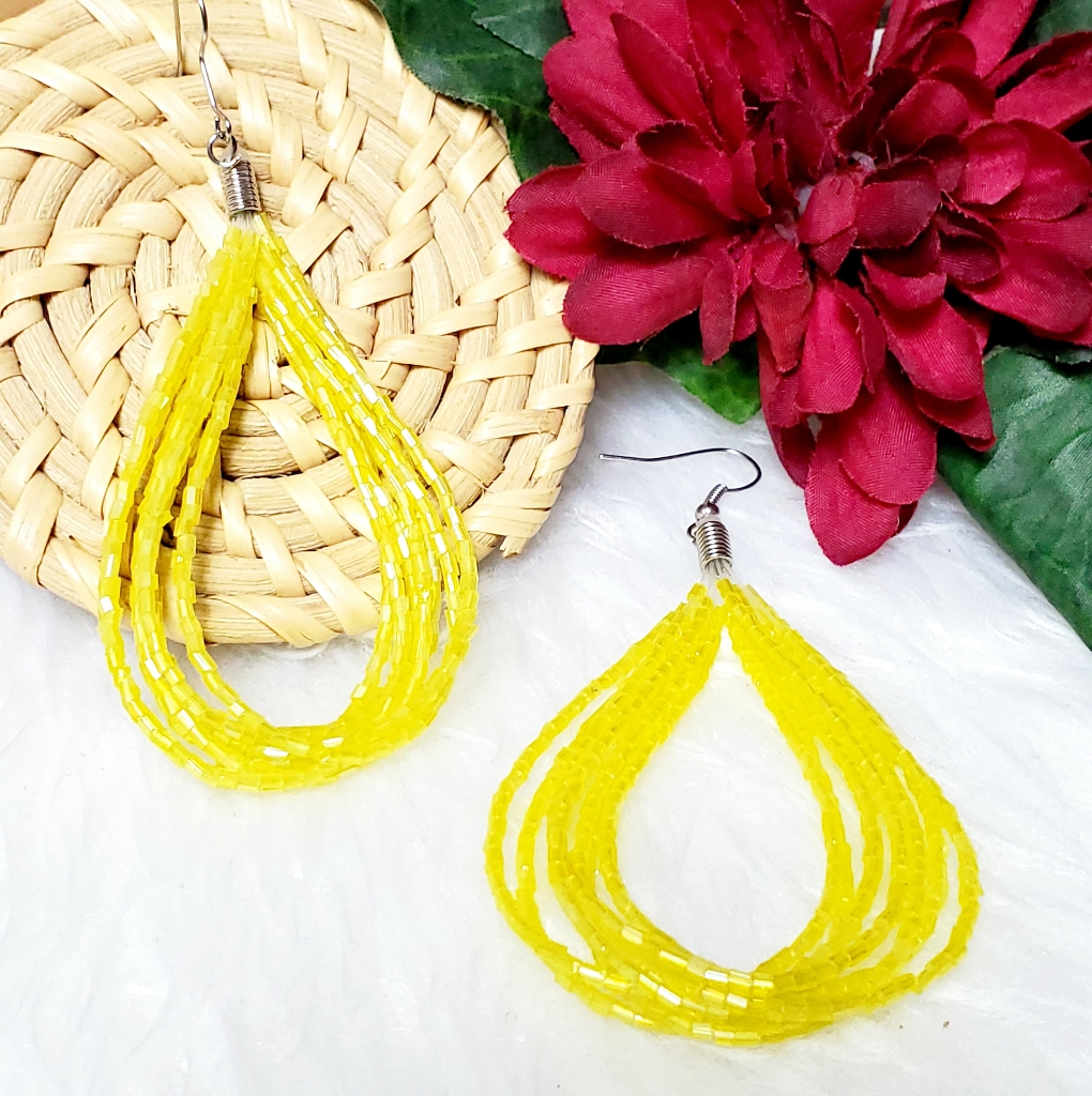 E373 Loop Drop Throwback Statement Earrings